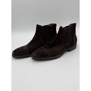 Johnston & Murphy J & M 1850 Cap Toe Boot 11M Dark Brown Suede-20 3736